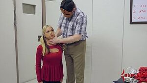 Sweet blonde schoolgirl gets b. anal hatefuck on pogo stick