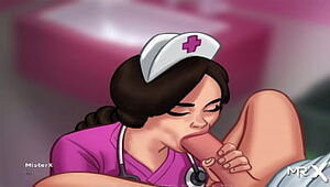 SummertimeSaga - Nurse plays with cock then takes it in her mouth E3 #14