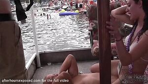 Totally wasted party girls sucking dick and eating pussy in public